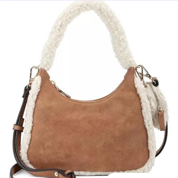 INC INTERNATIONAL CONCEPTS ZAREE FAUX FUR SHOULDER BAG IN TAN COLOUR - Picture 2 of 11